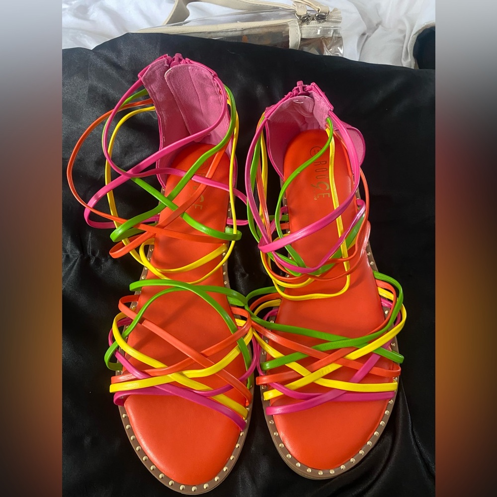 Vibrant Multicolor Strappy Sandals